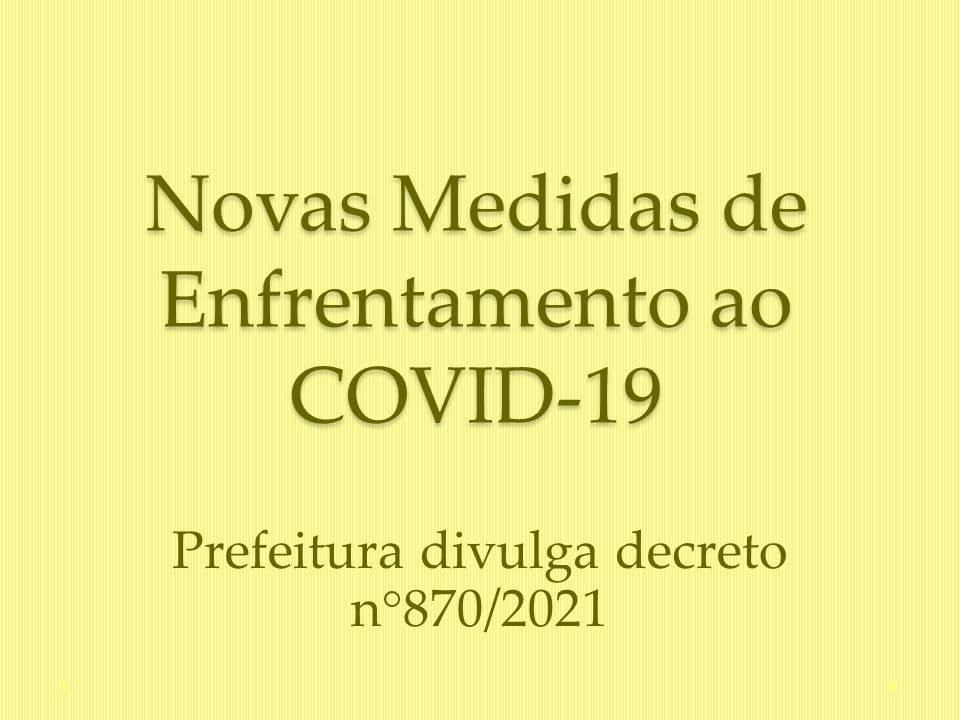 Novas Medidas contra o COVID-19