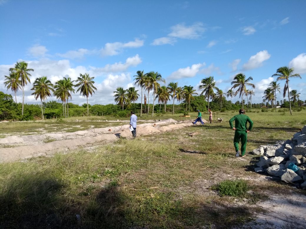 Início da obra da quadra poliesportiva de Costinha.